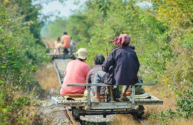 Best Half Day Battambang City Tour bamboo Train